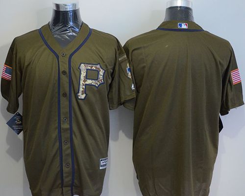 Pirates Blank Green Salute to Service Stitched MLB Jersey - Click Image to Close